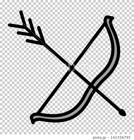 Bow and arrow illustration Bow and arrow illustration 142356795