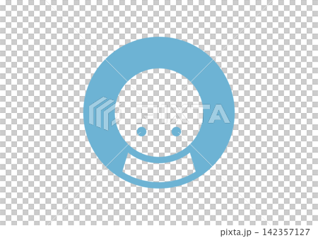 A simple and cute round, downward-facing human-shaped icon 2 (blue) A simple and cute round, downward-facing human-shaped icon 2 (blue) 142357127