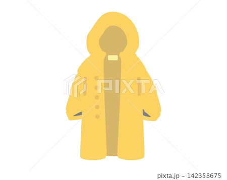 レインコート 雨具 カッパ 防災グッズ イラスト レインコート 雨具 カッパ 防災グッズ イラスト 142358675