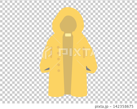 Raincoat, rain gear, rain poncho, disaster preparedness goods, illustration Raincoat, rain gear, rain poncho, disaster preparedness goods, illustration 142358675