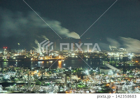 岡山 工場夜景 岡山 工場夜景 142358683