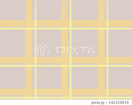 「チェック柄」タータンプラッドのシームレスパターン素材　モーブピンク・マスタードイエローの背景 142359014