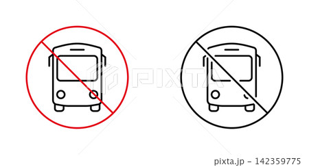 Bus Prohibition Line Icon Set. No Bus Entry, Restricted Access, And Traffic Regulation Outline Symbol Collection. Transportation Control. Editable Stroke. Isolated Vector Illustration Bus Prohibition Line Icon Set. No Bus Entry, Restricted Access, And Traffic Regulation Outline Symbol Collection. Transportation Control. Editable Stroke. Isolated Vector Illustration 142359775