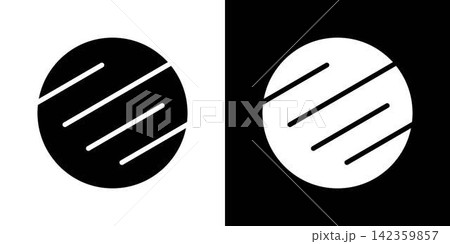 Circle With Diagonal Lines Solid Icon Set. Abstract Design, Minimalist Pattern, And Geometric Art Silhouette Symbol Collection. Modern Aesthetic. Isolated Vector Illustration 142359857