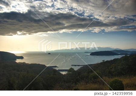 岡山 夕立受山の風景 岡山 夕立受山の風景 142359956