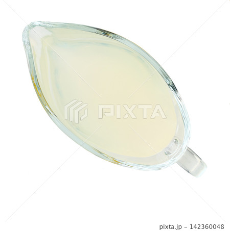 lemon juice isolated on white background, top view. freshly squeezed lemon juice, top view. 142360048