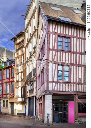 Street  in Rouen downtown, France 142360311