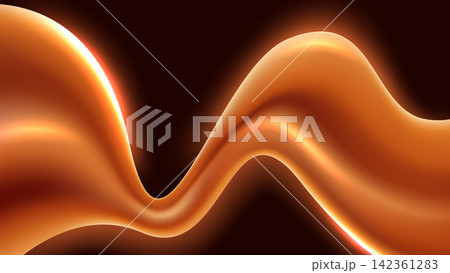 Abstract Molten Caramel Liquid Wave Background, Vector Illustration 142361283