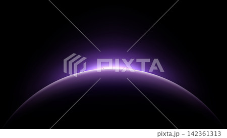 Cosmic Horizon Glow on Dark Background, Vector Illustration 142361313