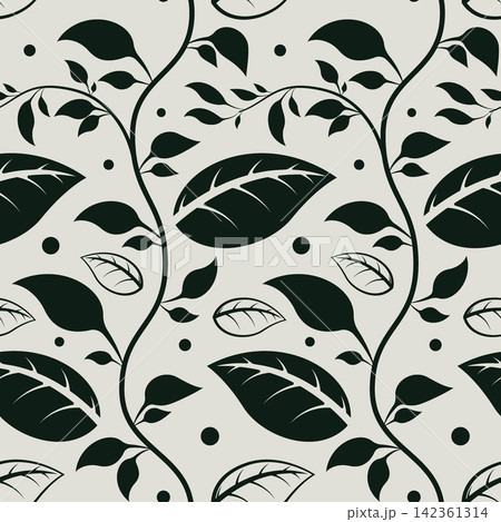 Elegant Seamless Botanical Leaf Pattern, Vector Illustration Elegant Seamless Botanical Leaf Pattern, Vector Illustration 142361314