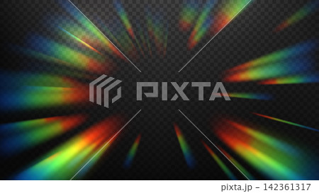 Colorful Radial Spectrum Light Effect, Vector Illustration 142361317
