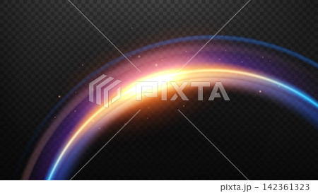 Abstract Glowing Curved Light Effect on Transparent Background, Vector Illustration Abstract Glowing Curved Light Effect on Transparent Background, Vector Illustration 142361323