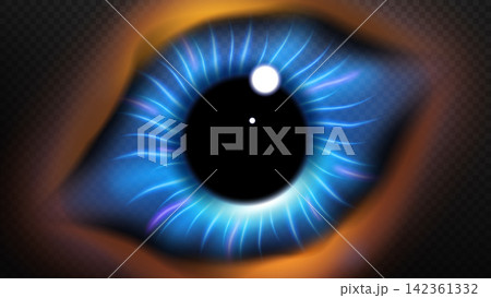 Futuristic Blue Eye, Nebula Space, Vector Illustration Futuristic Blue Eye, Nebula Space, Vector Illustration 142361332