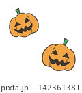 手描き風ハロウィンのかぼちゃ 142361381