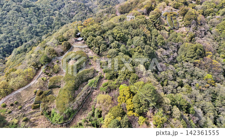 神戸市街地 市章山とイカリ山 快晴の上空より望む 神戸市街地 市章山とイカリ山 快晴の上空より望む 142361555