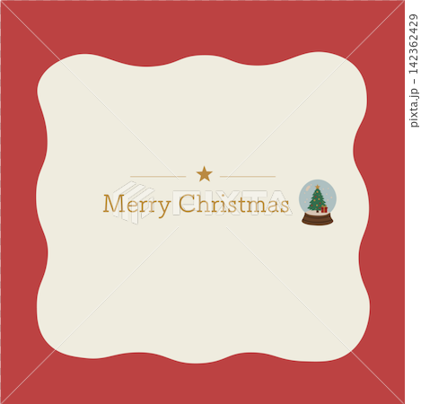 Christmas banner with "Merry Christmas" lettering and snow globe illustration. Christmas banner with "Merry Christmas" lettering and snow globe illustration. 142362429
