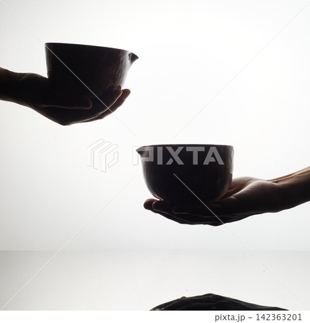 Tea bowl ceramic on white background. 142363201