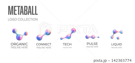Iridescent Metaball Logo Collection 142363774