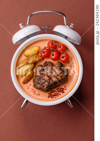 Grilled beef or pork steak seasoned with salt and allspice. Grilled steak Grilled beef or pork steak seasoned with salt and allspice. Grilled steak 142364190