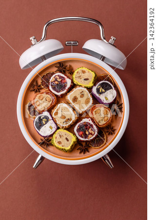 Turkish delight or lokum is a traditional Eastern sweet made with nuts. Turkish delight, lokum Turkish delight or lokum is a traditional Eastern sweet made with nuts. Turkish delight, lokum 142364192