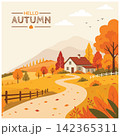 Hello Autumn Fall Season Countryside Landscape Poster 142365311