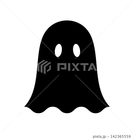 ハロウィンのおばけのシルエットアイコン ハロウィンのおばけのシルエットアイコン 142365559