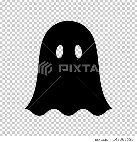 ハロウィンのおばけのシルエットアイコン ハロウィンのおばけのシルエットアイコン 142365559