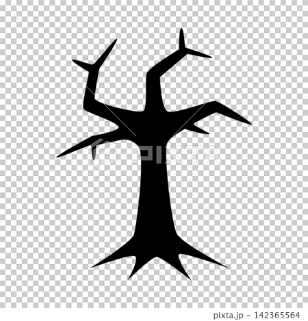 ハロウィンの枯れ木のシルエットアイコン ハロウィンの枯れ木のシルエットアイコン 142365564