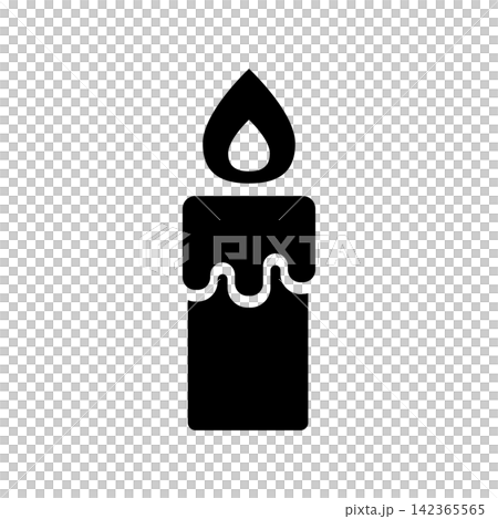 Halloween candle silhouette icon Halloween candle silhouette icon 142365565