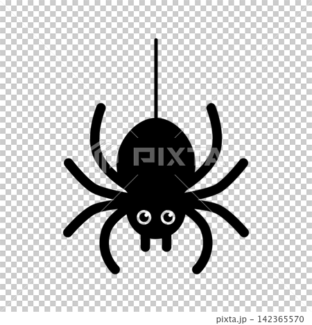 ハロウィンの蜘蛛のシルエットアイコン 142365570