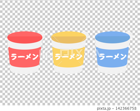 カップ麺　非常食　イラストセット 142366758