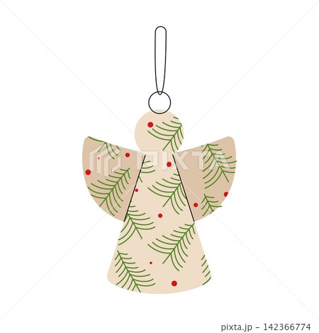 Angel Christmas tree ornament vector holiday decoration isolated on white background 142366774