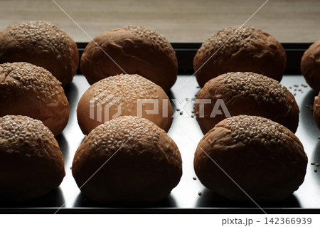 one perfect freshness sesame topping bun in spotlight among others berger breads on oven tray represent about concept of picking up a chosen perfect one one perfect freshness sesame topping bun in spotlight among others berger breads on oven tray represent about concept of picking up a chosen perfect one 142366939