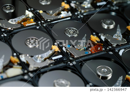 one bitcoin isolated standing belong naked hard disk drives with reflection on data disc for background wallpaper in internet business finance crypto currency banking scene 142366947