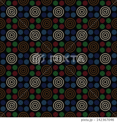Abstract geometric pattern with colorful concentric circles on a dark background geometric abstract colorful background seamless Abstract geometric pattern with colorful concentric circles on a dark background geometric abstract colorful background seamless 142367046