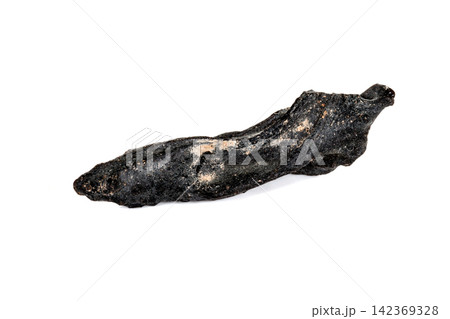Macro stone mineral meteorite tektite on white background Macro stone mineral meteorite tektite on white background 142369328