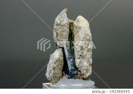 macro mineral stone Vivianite on a black background macro mineral stone Vivianite on a black background 142369345