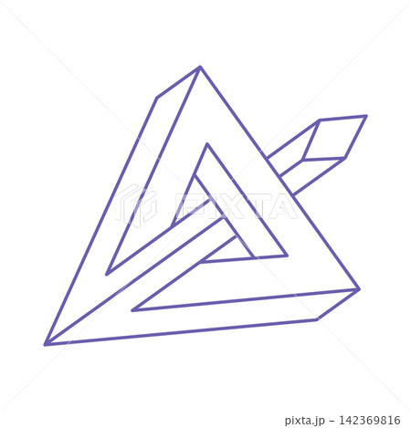 Impossible shapes. Sacred geometry figure. Optical illusion logo. Abstract eternal geometric object. Impossible endless outline. Line art. Optical art. Impossible geometry shape on a white background. Impossible shapes. Sacred geometry figure. Optical illusion logo. Abstract eternal geometric object. Impossible endless outline. Line art. Optical art. Impossible geometry shape on a white background. 142369816
