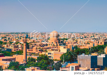 Historic Middle Eastern Cityscape with Mosque Dome and Minaret Historic Middle Eastern Cityscape with Mosque Dome and Minaret 142372127