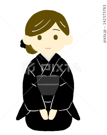着物を着た女性のイラスト 着物を着た女性のイラスト 142373763