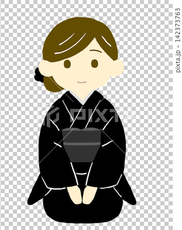着物を着た女性のイラスト 着物を着た女性のイラスト 142373763