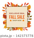 Exclusive Deal Fall Sale Square Autumn Leaves Frame Banner 142373778