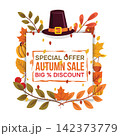 Special Offer Autumn Sale Thanksgiving Pilgrim Hat Banner 142373779