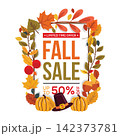 Limited Time Offer Fall Sale 50 Percent Off Autumn Frame Banner 142373781