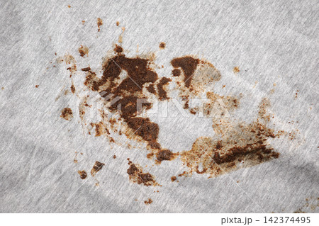 Stains on a gray fabric in a domestic setting 142374495