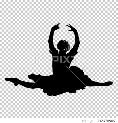 バレリーナの美しい　黒いシルエット 142376905