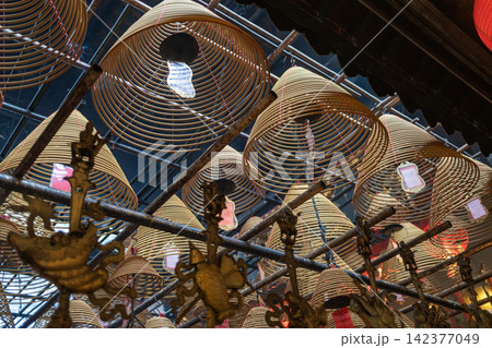 Giant Incense Coils at Man Mo Temple Giant Incense Coils at Man Mo Temple 142377049