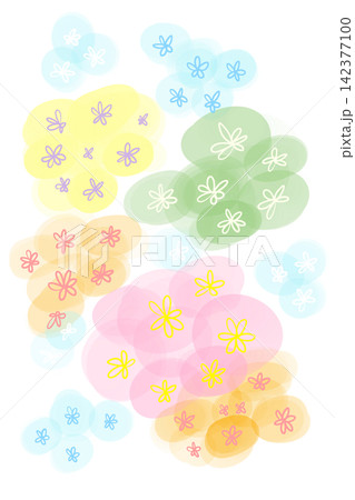 ひっそりとお庭に咲いている可愛いカラフルなお花たち 142377100