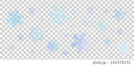 ブルーの雪の結晶の壁紙　パターン　背景イラスト　ベクター素材 142378372