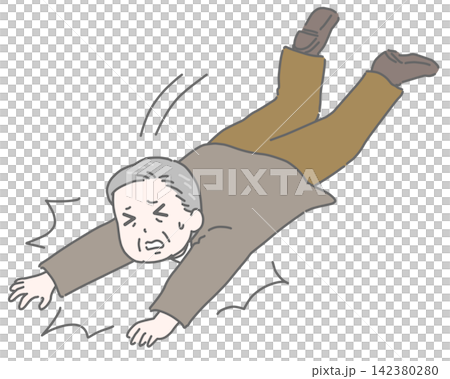 Elderly man falls spectacularly outdoors Elderly man falls spectacularly outdoors 142380280